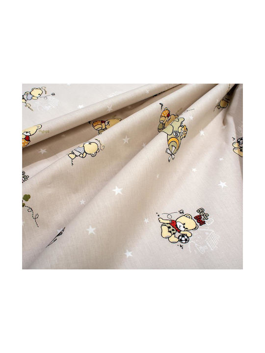 Dimcol Set Baby Crib Cotton Sheets Bear's Playtime 592 Multicolour 120x160cm 3 Pieces