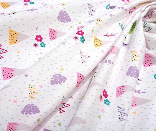 Dimcol Set Baby Crib Cotton Sheets Whimsical Mountainside 587 Multicolour 120x160cm 3 Pieces