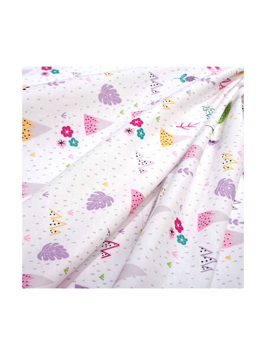 Dimcol Set Baby Crib Cotton Sheets Whimsical Mountainside 587 Multicolour 120x160cm 3 Pieces