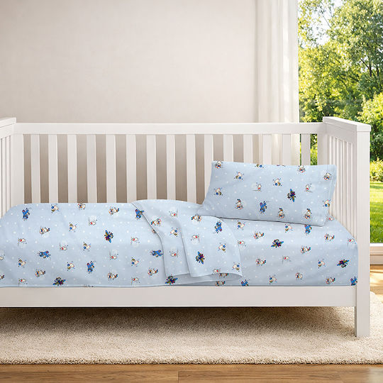 Dimcol Set Baby Crib Cotton Sheets Bear's Playtime 591 Multicolour 120x160cm 3 Pieces