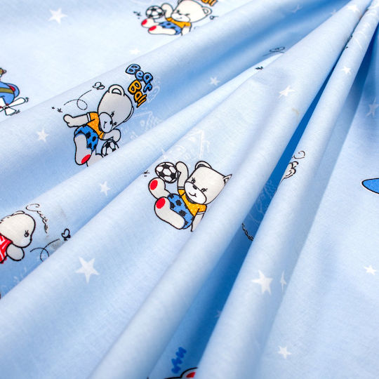 Dimcol Set Baby Crib Cotton Sheets Bear's Playtime 591 Multicolour 120x160cm 3 Pieces