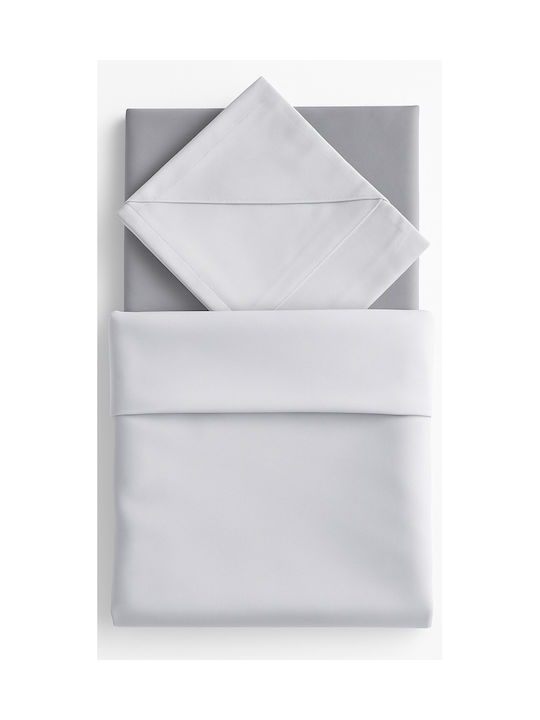 Beboulino Baby Sheets Set Crib Flannel Gray 100x180cm 3pcs