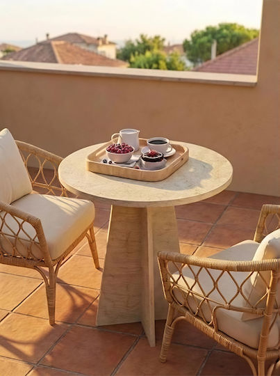 Oval Kitchen Table Wooden Synthetic Wood 72x60cm