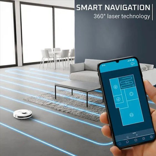 Rowenta X-Plorer Serie 90+ Σκούπα Ρομπότ με Χαρτογράφηση Laser & Απορρόφηση 6000Pa Λευκή