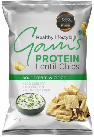 Protein Lentil Potato Chips Lentil Chips Sour Cream Onion Flavor 65g