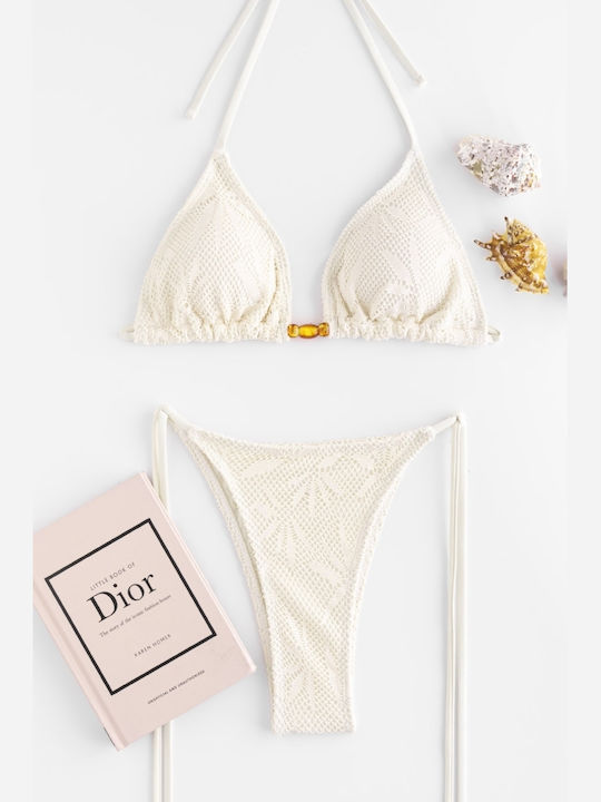 Set Bikini 3 Τεμαχίων Τριγωνάκι Μπεζ