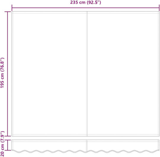 vidaXL Платнище за Сенник Многоцветно 1.95x2.35m