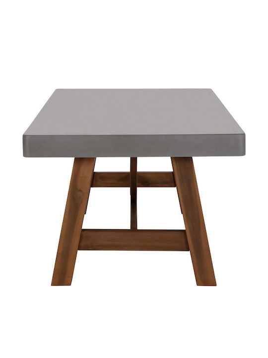 Maeve Dining Table Made of Solid Wood Grey 200x100x75cm