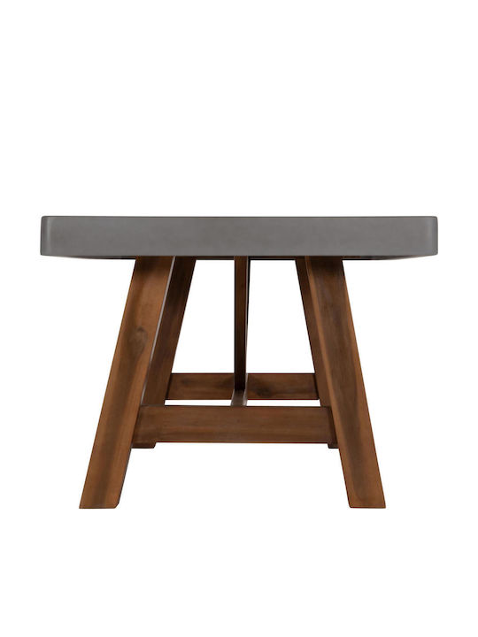 Maeve Dining Table Made of Solid Wood Grey 200x100x75cm