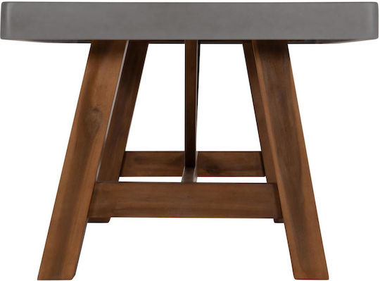 Maeve Esszimmer- und Küchentisch aus Massivholz Grau 200x100x75cm