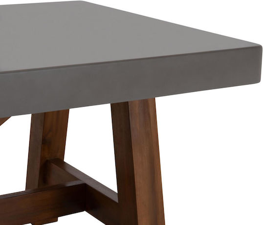 Maeve Esszimmer- und Küchentisch aus Massivholz Grau 200x100x75cm