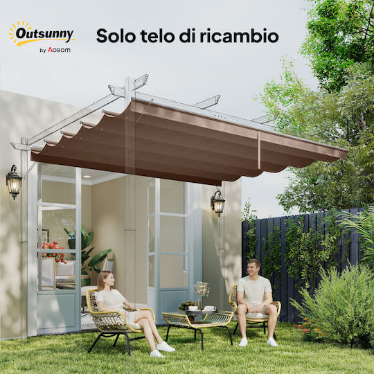 Ersatzdach Pergola Ersatzschirmstoff Braun 3x3m