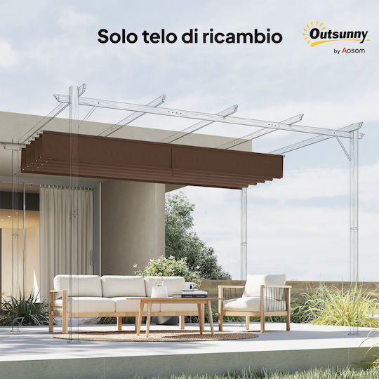 Ersatzdach Pergola Ersatzschirmstoff Braun 3x3m