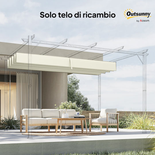 Outsunny Acoperiș Pentru Foișor Bej Cu Strat PU 2.85x2m