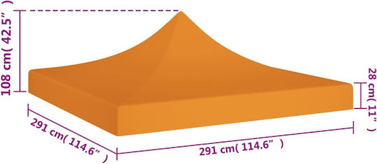 vidaXL Square Cover for Kiosk Orange with PVC Coating 3x3m 270gr/m²
