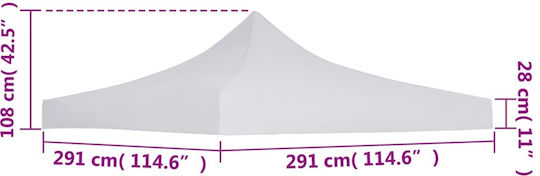 vidaXL Square Cover for Kiosk White with PVC Coating 3x3m