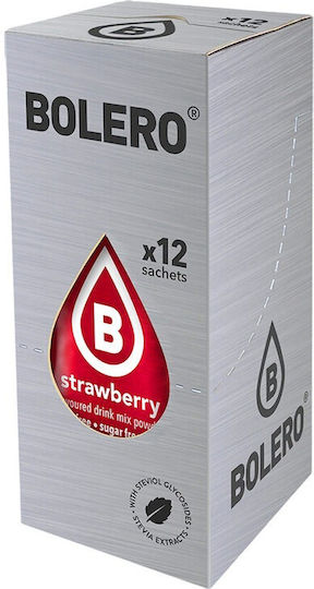 Bolero Χυμός σε Σκόνη 1.5L σε Νερό Φράουλα Χωρίς Ζάχαρη 9gr 12τμχ