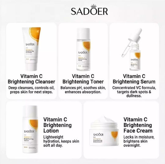 Sadoer Travel Set for Moisturizing & Brightening 5pcs