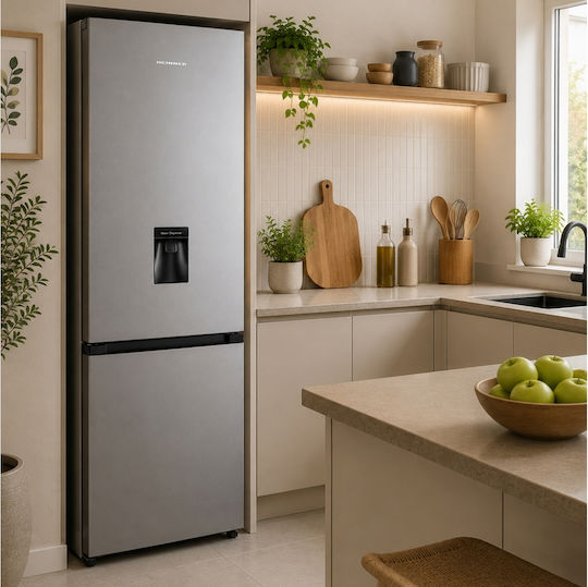 Heinner Kühl-Gefrierkombination 268Es H180xB55xT55.8cm. Inox HC-HS268SWDE++