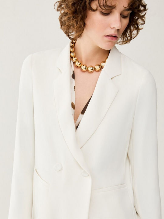 Pennyblack Women's Double Breasted Blazer Ivory 2611041112200/001-Ivory