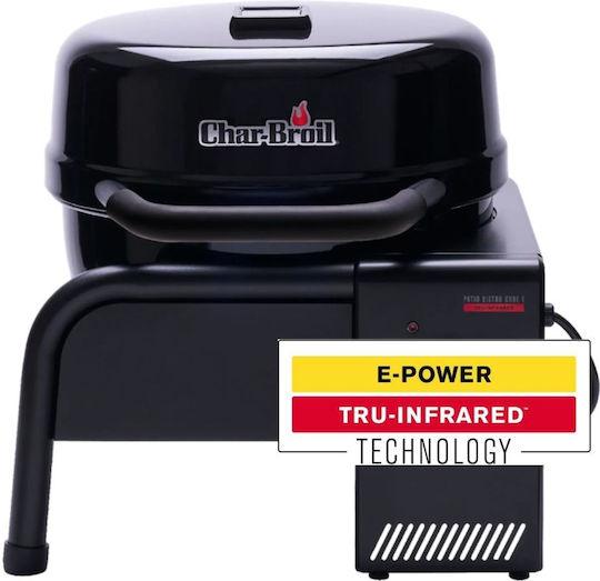 Char-Broil Tischplatte Elektrischer Grill mit Grill 1500W Edelstahl mit Deckel 38,4x38,4cm