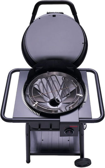 Char-Broil Patio Bistro E2COAL Floor Electric Grill With Grate and Grooved Plate 2100W Inox With Lid 44.4x44.4cm