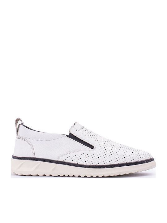 Кожени Мъжки Slip-On Бели