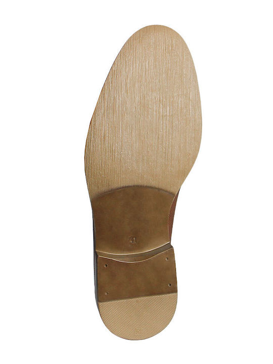 Leather Men's Moccasins In Tabac Brown Colour
