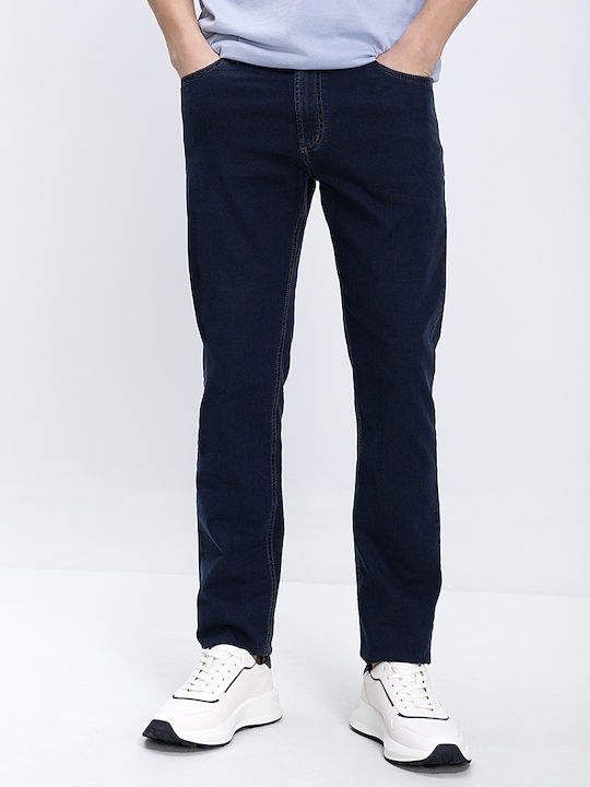 Men's Elastic Dark Blue Jeans Pants