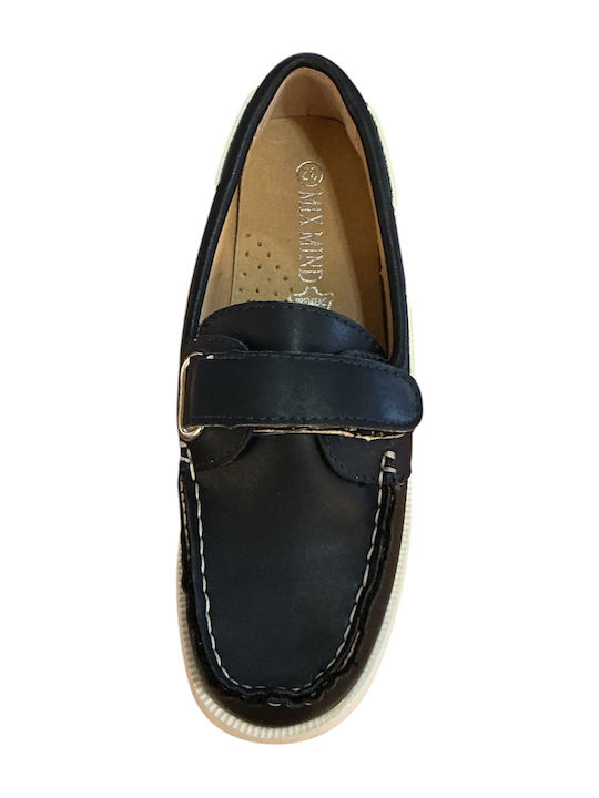 Kinder Slipper & Mokassins mit Schnürsenkeln Leder Navy Blau