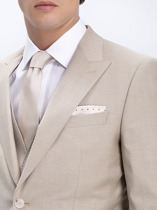 Herrenanzug mit Weste mit Schlanke Passform Beige Hell