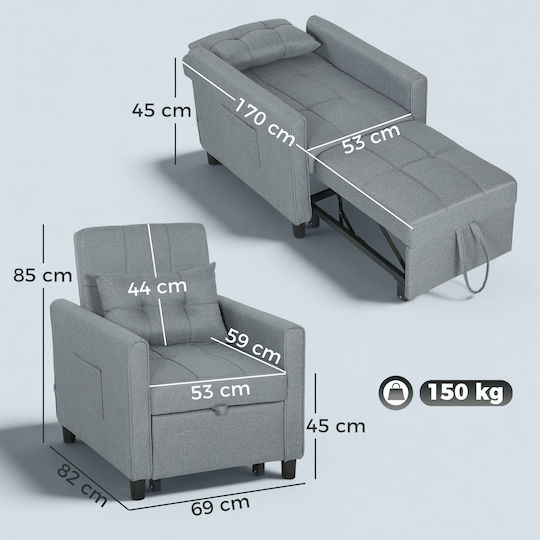 Relax Armchair Grey 69x82x85cm