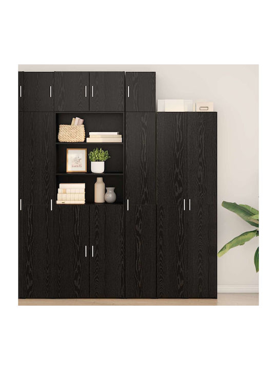 Black Bookcases (2 Pieces) 42.5x30x225cm