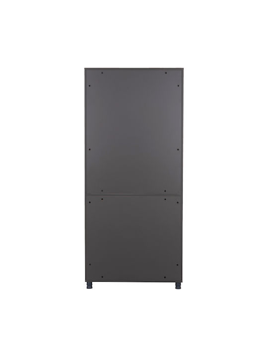 Βιβλιοθήκη Mavix Γκρι-καρυδι 80x40x180εκ.
