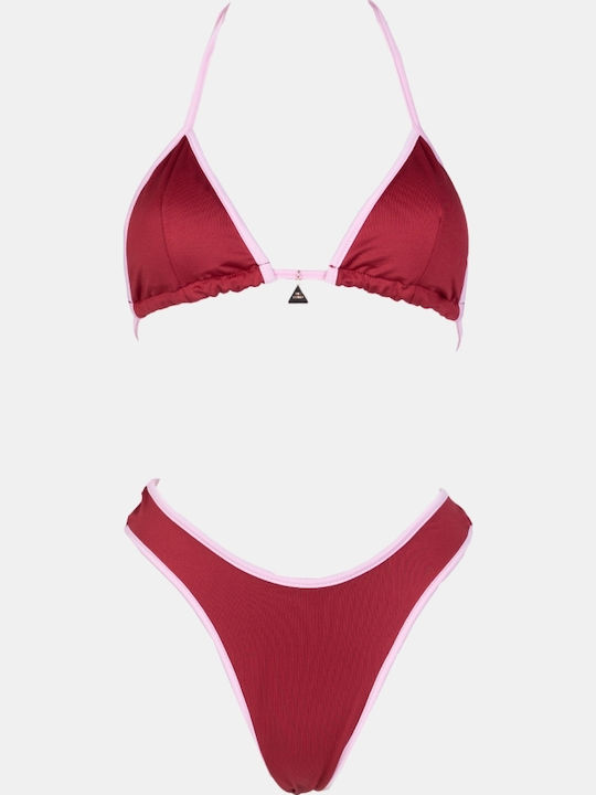 Set Bikini Triunghi Burgundy