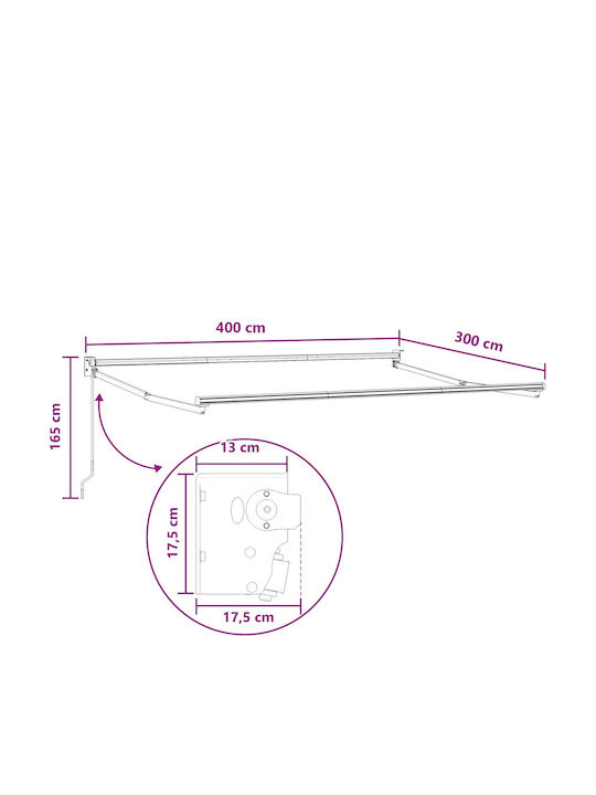 vidaXL Terrasse Zelt Braune 4x3m