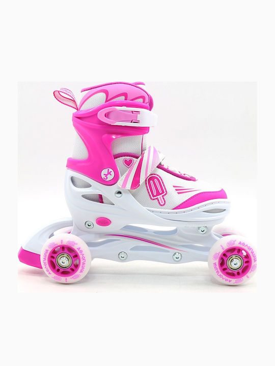 Athlopaidia 002.10320/K/38 Inline / Quad Adjustable Rollers Pink Children's
