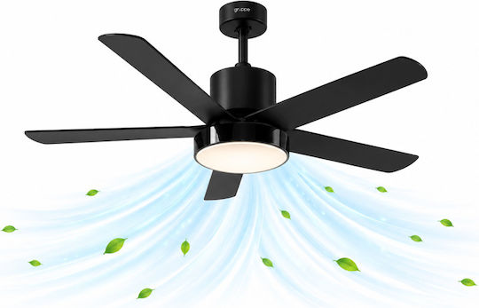 Gruppe 48-12115DC Ventilator De Tavan 122cm Cu Lentile De Mărire Negru