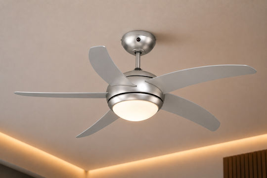 Gruppe L44001 Ανεμιστήρας Οροφής 112cm με Φως Ασημί