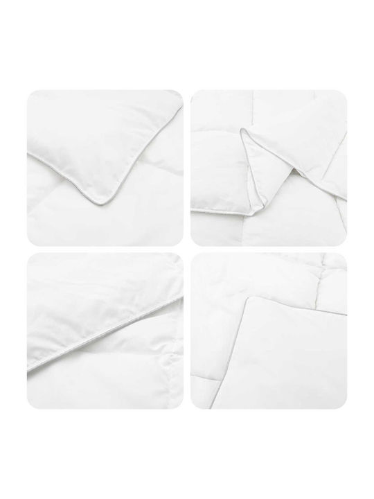 vidaXL Set Steppdecken Einzel 135x200cm Weiß 2 Stück