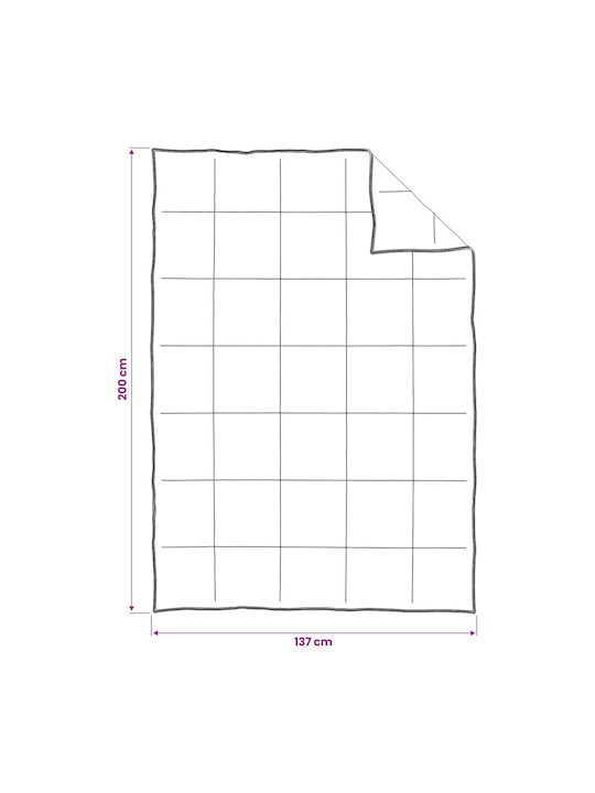 vidaXL Set Single Quilt 137x200cm White 2 Pieces