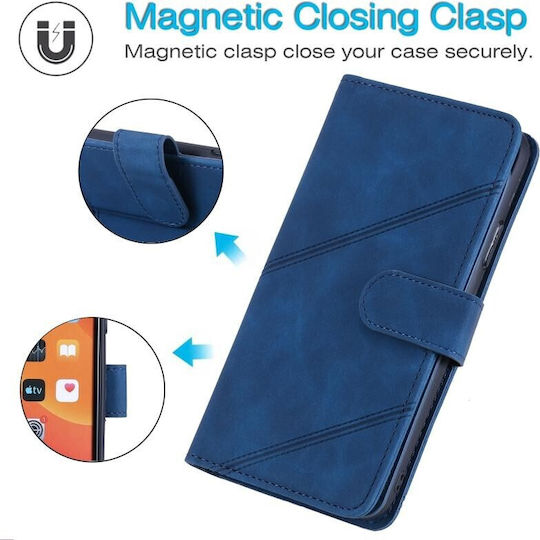 Two Lines Wallet Case Blue Xiaomi Poco X3 NFC/X3 Pro