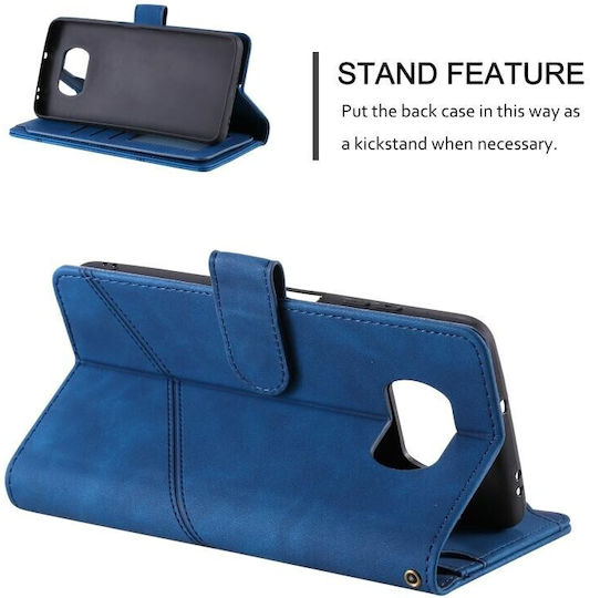 Two Lines Wallet Case Blue Xiaomi Poco X3 NFC/X3 Pro
