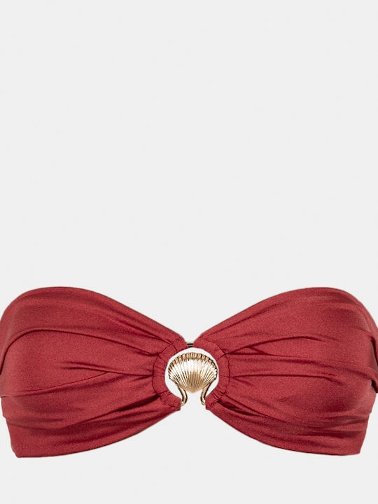Strapless Bikini Top Burgundy