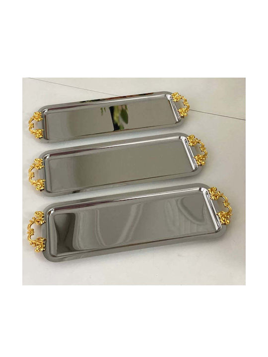 SteweHome Stainless Steel Serving Tray 3 Pieces