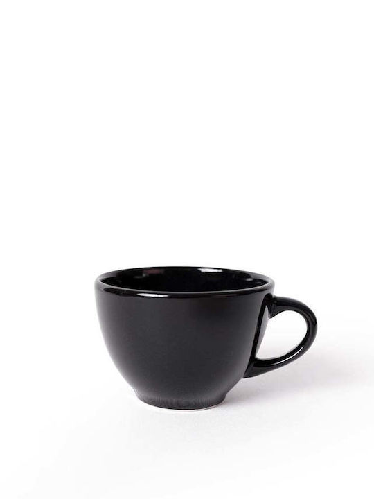 SteweHome Set Ceramic Black Coffee Cups 215ml 4 Pieces