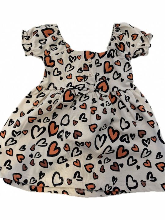 Mädchenkleid Tierdruck Set aus 2 mit Zubehör Beiges