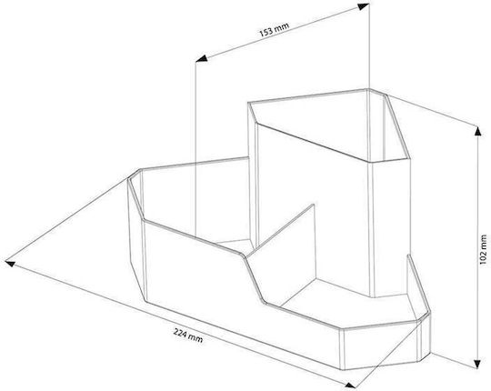 SteweHome Make-up Zubehör Ecke Organizer 3 Fächer Weiß 22x15.5x11.5 cm