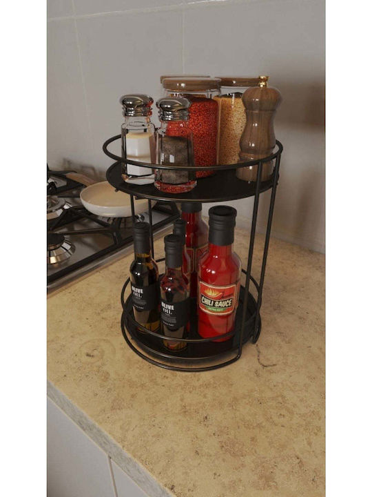 Stewehome Double Metal Bathroom Organizer Cosmetics Jewelry Spices Yellow