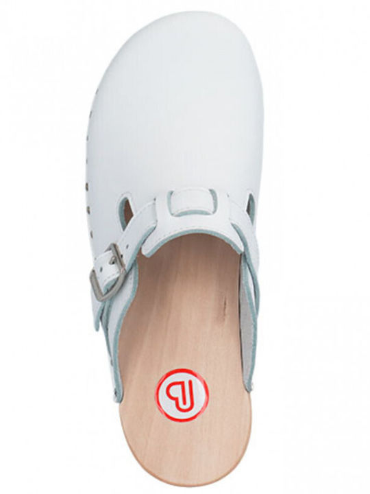 Berkemann Leder Holzschuhe Weiße